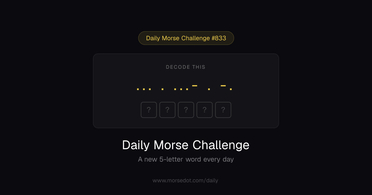 Daily Morse Challenge — Decode a New Word Every Day | MorseDecoder